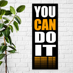 Póster Puede hacerlo (naranja) motivacional