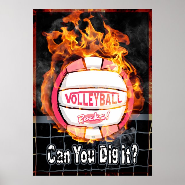 Póster ¿Puedes cavar el voleibol rosa que quema? (Frente)