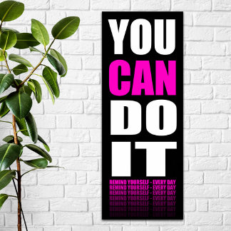 Póster Puedes hacerlo (rosado) motivacional