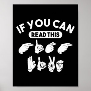Póster Puedes Leer Este "High Five". Asl Awareness. Sorde