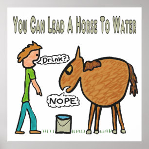 Póster Puedes Llevar Un Caballo Al Agua