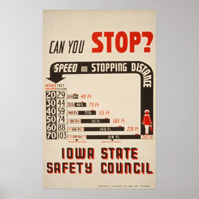 Póster ¿Puedes Parar? Poster de seguridad vial (Frente)
