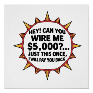 Póster ¿Puedes Transferirme $5,000...