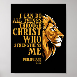 Póster Puedo Hacer Todas Las Cosas León Cristiano Dios Je