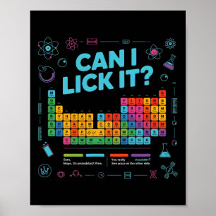 Póster ¿Puedo Lamerlo Camiseta Divertida Tabla Periódica 