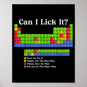 Póster ¿Puedo Lamerlo Tabla Periódica de Química Profesor