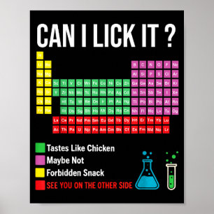 Póster ¿Puedo Lamerlo Tabla Periódica de Química Profesor