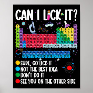 Póster ¿Puedo Lamerlo Tabla Periódica Divertida Ciencia Q