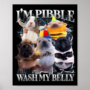 Póster Puedo lavar mi barriga Perro divertido limpia mi b