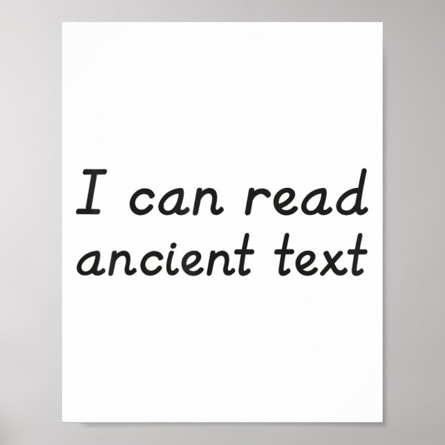 Póster Puedo Leer Texto Antiguo (Frente)