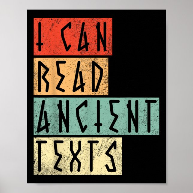 Póster Puedo leer texto antiguo gracioso (Frente)