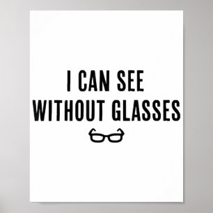 Póster Puedo Ver Sin Gafas - Divertido Fiesta De Mentira 