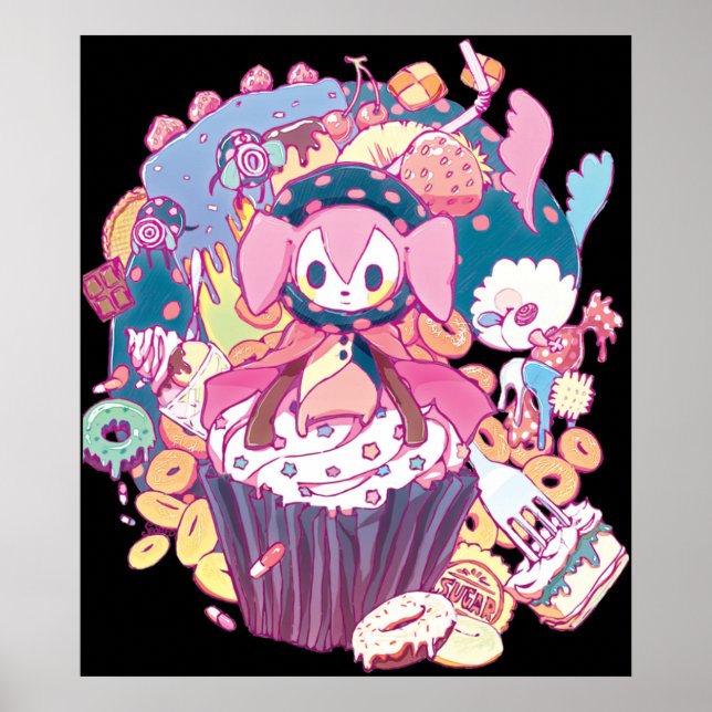 Póster Puella Magi Magica Madoka - Charlotte y Amigo (Frente)