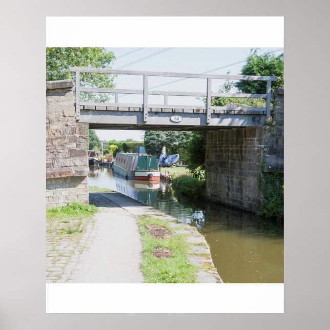 Póster Puente 14 en la tarjeta postal del Canal de Maccle (Frente)