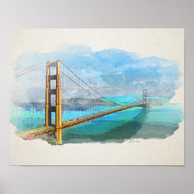 Póster Puente acuático Golden Gate San Francisco (Frente)