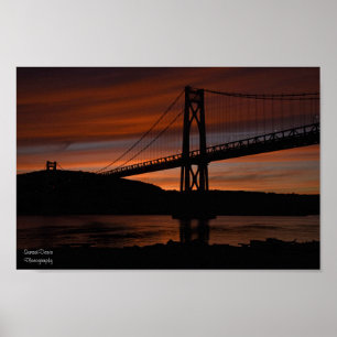 Póster Puente al atardecer