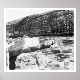 Póster Puente Alaska 1910 de Dawson del atasco del hielo