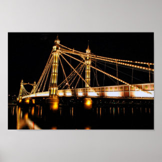 Póster Puente Albert de noche en el oeste de Londres