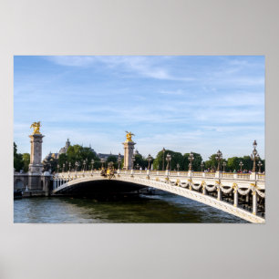 Póster Puente Alexandre III en el río Sena - París, Franc