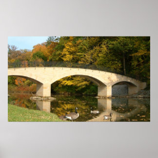 Póster Puente arcoiris en otoño en el Grove City College