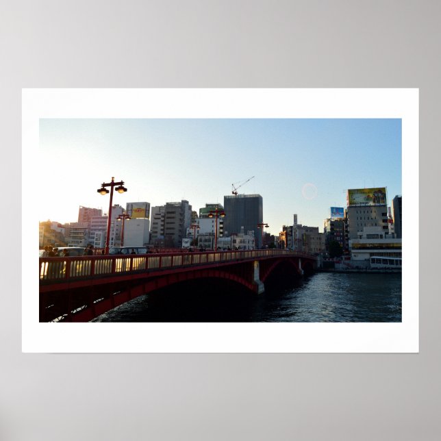 Póster Puente Azuma: Río Sumida, Tokio (Frente)