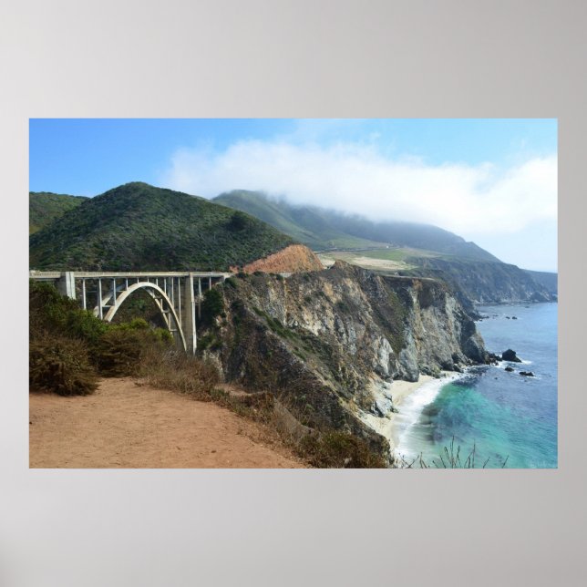 Póster Puente Bixby en la costa Big Sur de California (Frente)