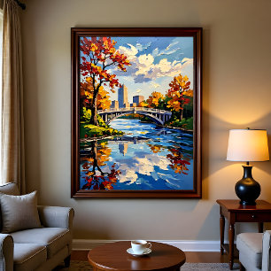 Póster Puente Blanco de Indianapolis sobre el río White