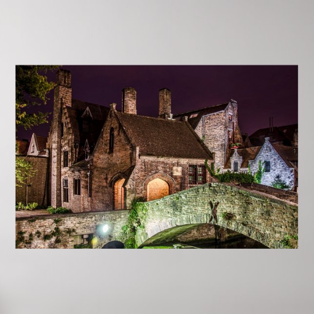 Póster Puente Bonifacius en Brujas (Frente)