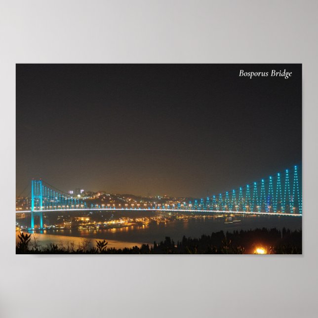 Póster Puente Bosporo Luces Nocturnas de Turquía (Frente)