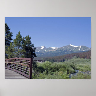 Póster Puente Breckenridge para bicicletas y Montañas cub