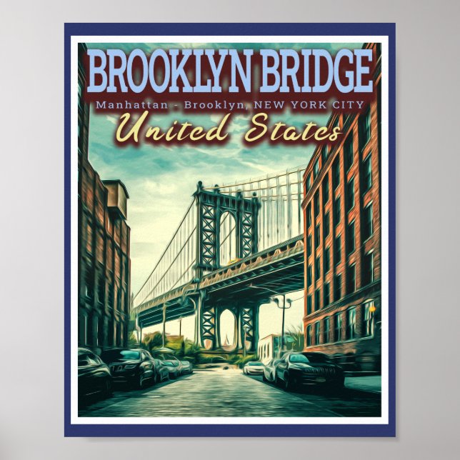 PÓSTER PUENTE BROOKLYN - MANHATTAN - BROOKLYN - NUEVA YOR (Frente)