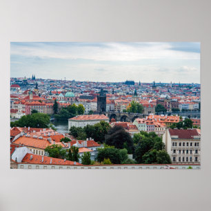 Póster Puente Carlos y Iglesia de San Nicolás - Praga