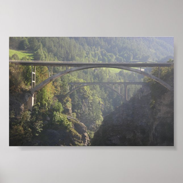 Póster Puente cerca de Brigg Suiza (Frente)