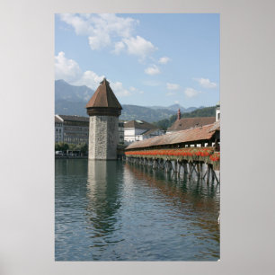 Póster Puente Chapel, Lucerne, Suiza