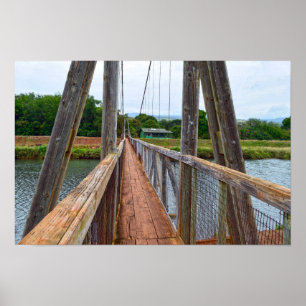 Póster Puente Colgante de Hanapepe, Kauai, Hawái