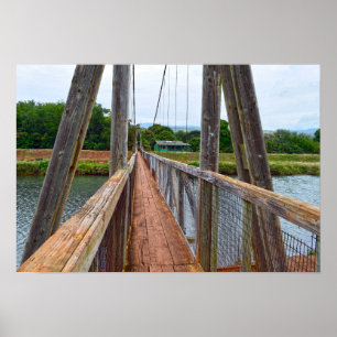 Póster Puente Colgante de Hanapepe, Kauai, Hawái