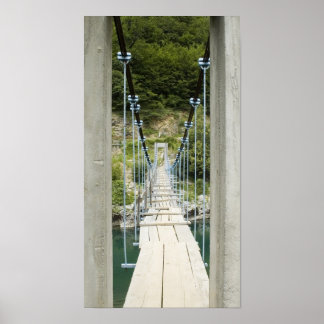 Póster Puente colgante de madera