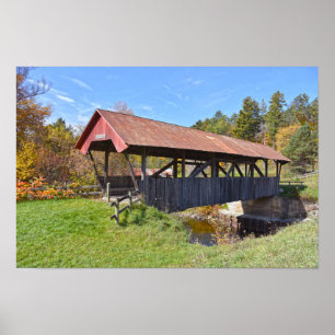 Póster Puente cubierto al azar, Vermont