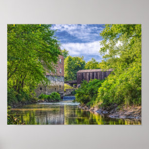 Póster Puente Cubierto De Bollinger Mill Y Burfordville