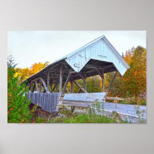 Póster Puente Cubierto De Chamberlin Mill En Vermont