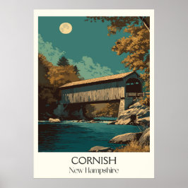 Póster Puente Cubierto de Cornish New Hampshire
