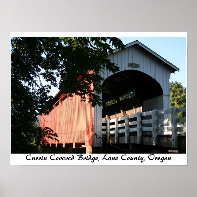 Póster Puente Cubierto de Currin, Oregón (Frente)