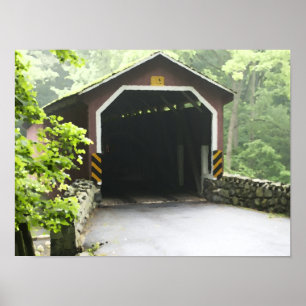 Póster Puente Cubierto de Madera Kurtz Mill Lancaster Pen