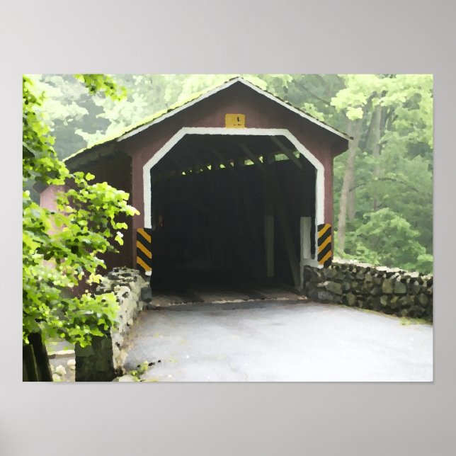 Póster Puente Cubierto de Madera Kurtz Mill Lancaster Pen (Frente)