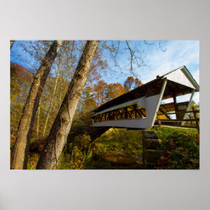 Póster Puente cubierto de Mink Hollow, condado de Fairfie
