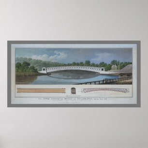 Póster Puente cubierto de Schuylkill superior Philadelphi