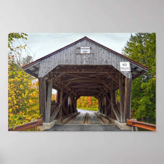 Póster Puente cubierto Power House, Vermont (Frente)