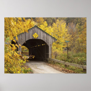 Póster Puente cubierto, Vermont, Estados Unidos 2