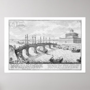 Póster Puente de Aelius y Mausoleo de Hadrian (Castel S)