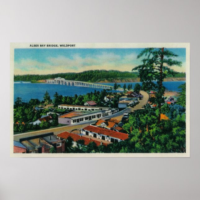 Póster Puente de Alsea Bay en Waldport, Oregón (Frente)